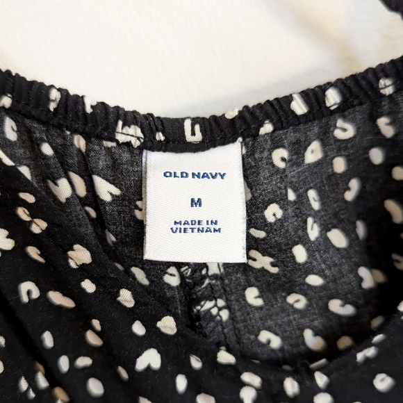 Old Navy Sleeveless V Neck Maxi Shift Dress Black Leopard Pattern - Picture 5 of 5